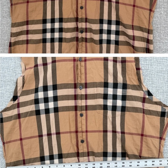 Burberry Tan and Black Plaid Sleeveless Top - Picture 7 of 8